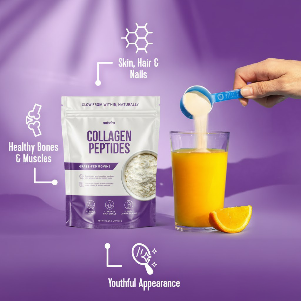 Peptides de collagène Nutvira – Collagène hydrolysé sans saveur (454 g)